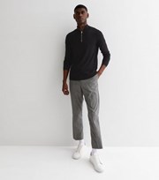 New Look Light Grey Check Slim Fit Trousers